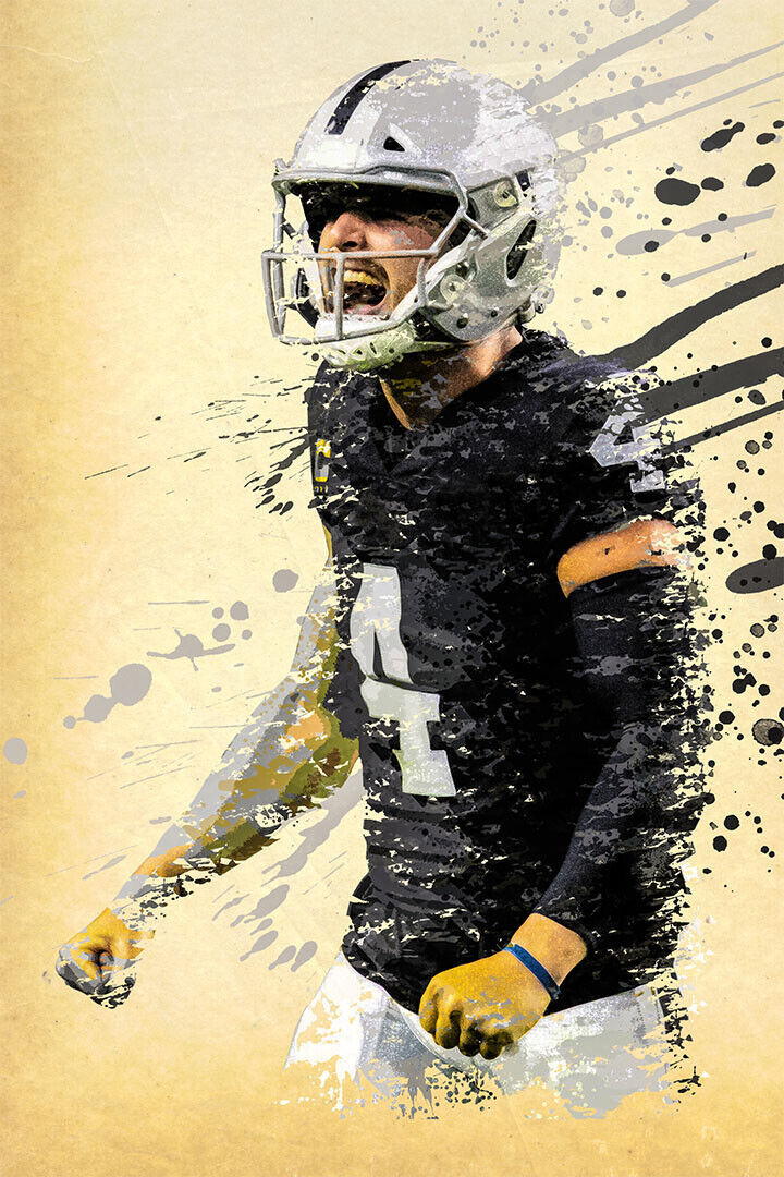 Las Vegas Raiders Football Team Derek Carr American Scorer Poster Wall Art Print Home Wall Decor - xonomax