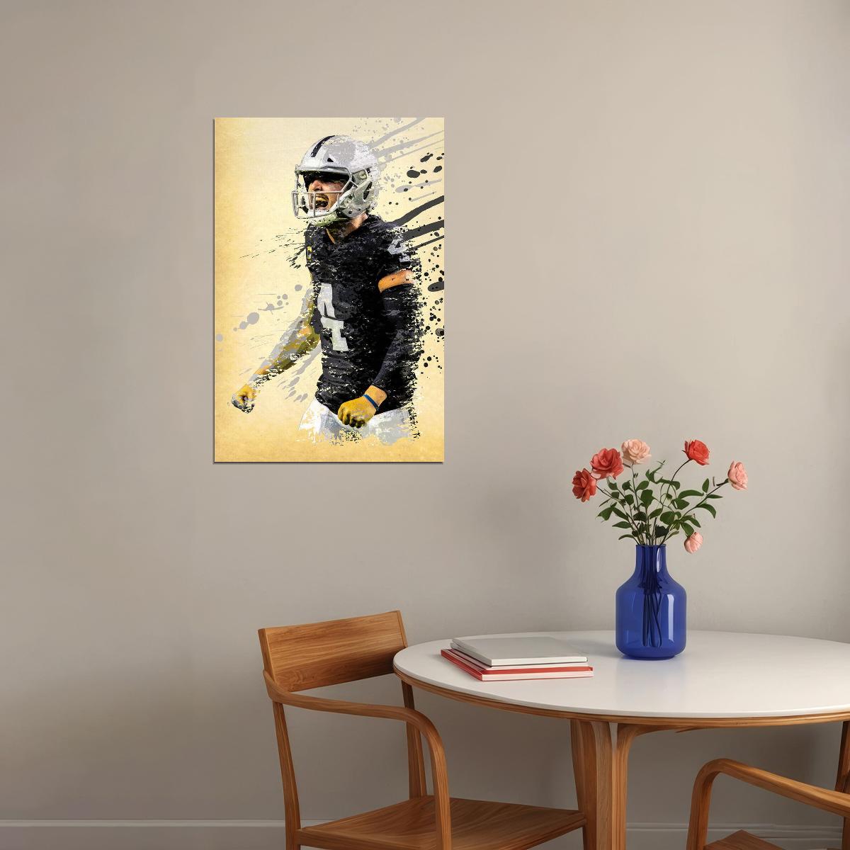 Las Vegas Raiders Football Team Derek Carr American Scorer Poster Wall Art Print Home Wall Decor - xonomax