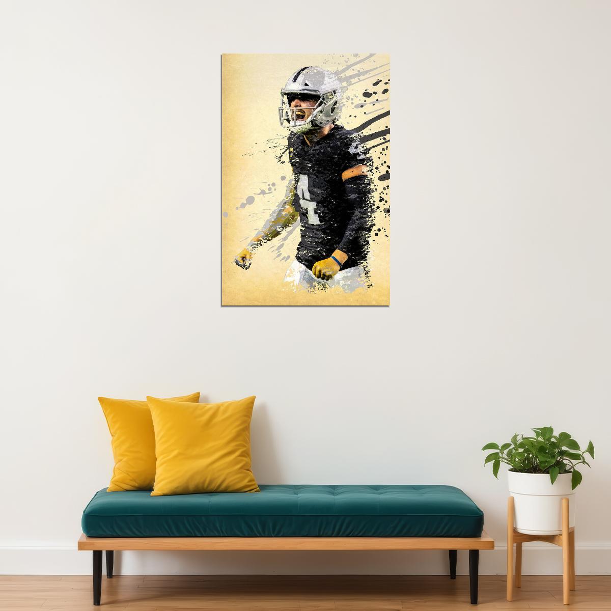 Las Vegas Raiders Football Team Derek Carr American Scorer Poster Wall Art Print Home Wall Decor - xonomax