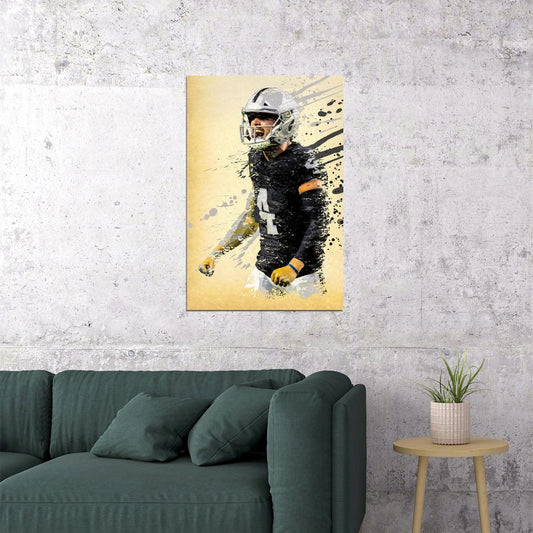 Las Vegas Raiders Football Team Derek Carr American Scorer Poster Wall Art Print Home Wall Decor - xonomax