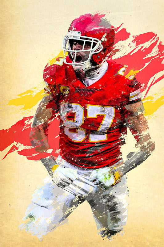Kansas City Chiefs Travis Kelce American Football Player Poster Wall Art Print Home Wall Decor - xonomax