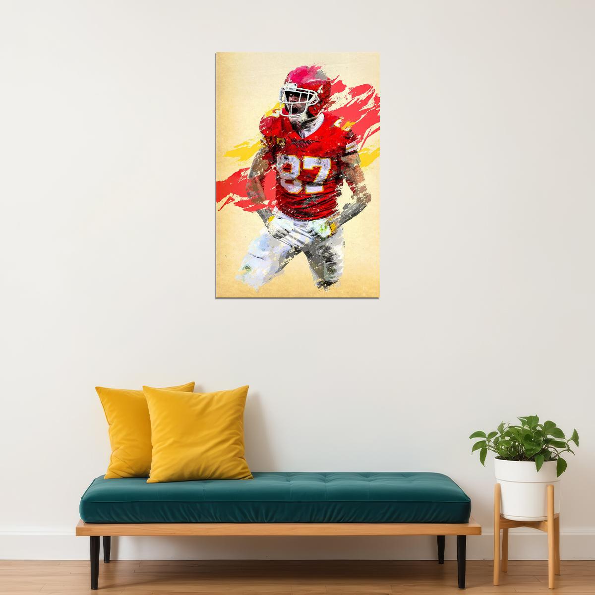 Kansas City Chiefs Travis Kelce American Football Player Poster Wall Art Print Home Wall Decor - xonomax