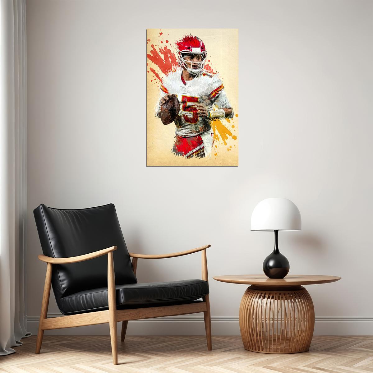 Kansas City Chiefs Patrick Mahomes American Footballer Poster Wall Art Print Home Wall Decor - xonomax