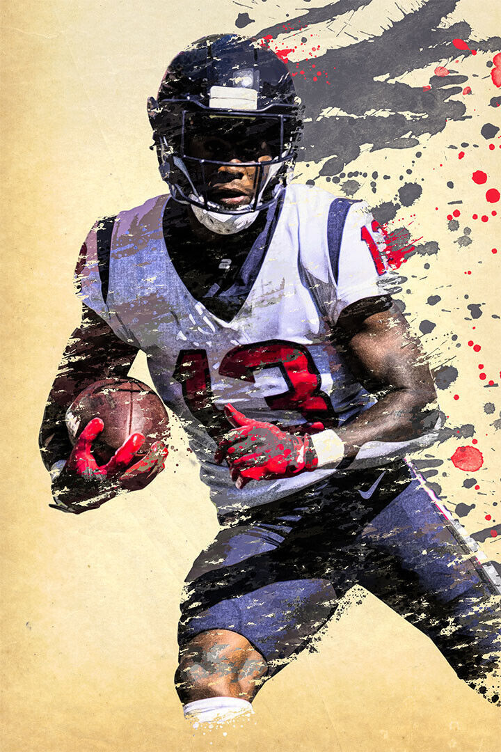 Houston Texans Brandin Cooks American Footballer Poster Wall Art Print Home Wall Decor - xonomax
