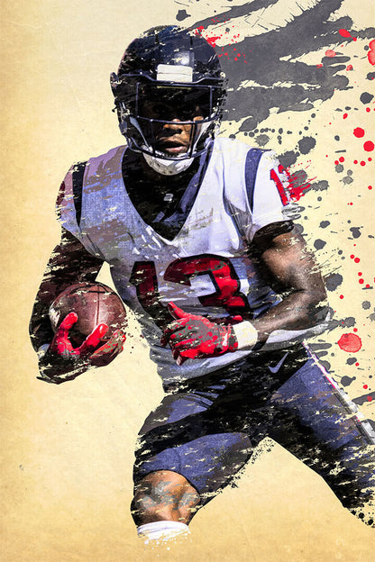 Houston Texans Brandin Cooks American Footballer Poster Wall Art Print Home Wall Decor - xonomax