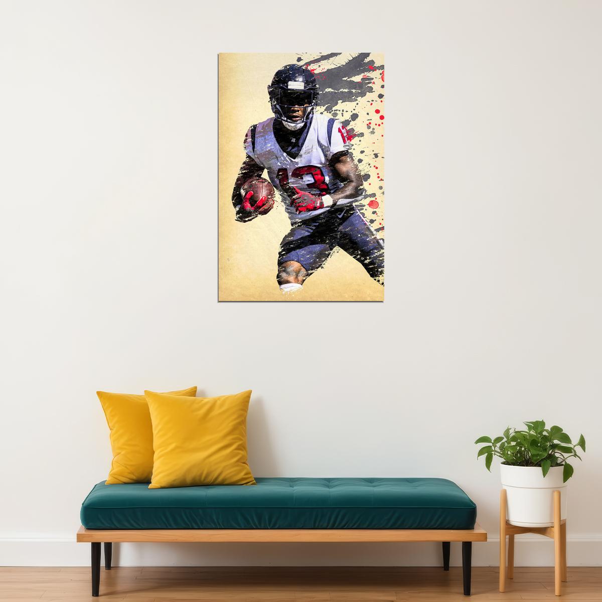 Houston Texans Brandin Cooks American Footballer Poster Wall Art Print Home Wall Decor - xonomax