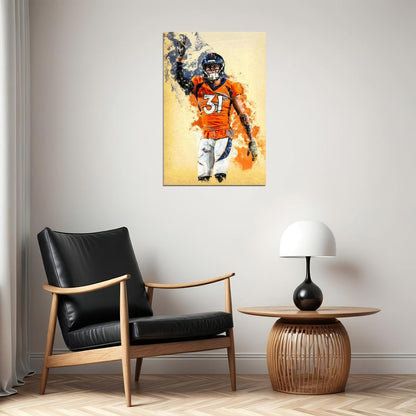 Denver Broncos Justin Simmons American Footballer Poster Wall Art Print Home Wall Decor - xonomax