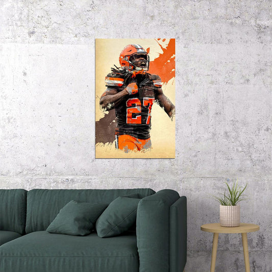 Cleveland Browns Kareem Hunt American Football Player Poster Wall Art Print Home Wall Decor - xonomax