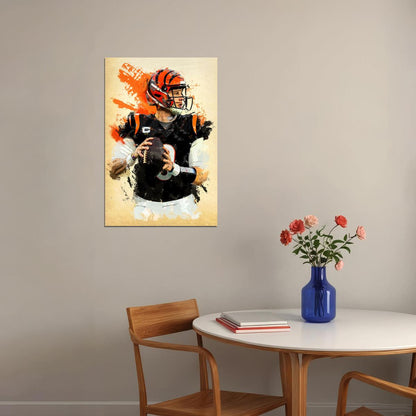 Cincinnati Bengals Joe Burrow American Football Player Poster Wall Art Print Home Wall Decor - xonomax