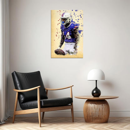 Buffalo Bills American Football Player Stefon Diggs Poster Wall Art Print Home Wall Decor - xonomax