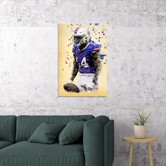 Buffalo Bills American Football Player Stefon Diggs Poster Wall Art Print Home Wall Decor - xonomax