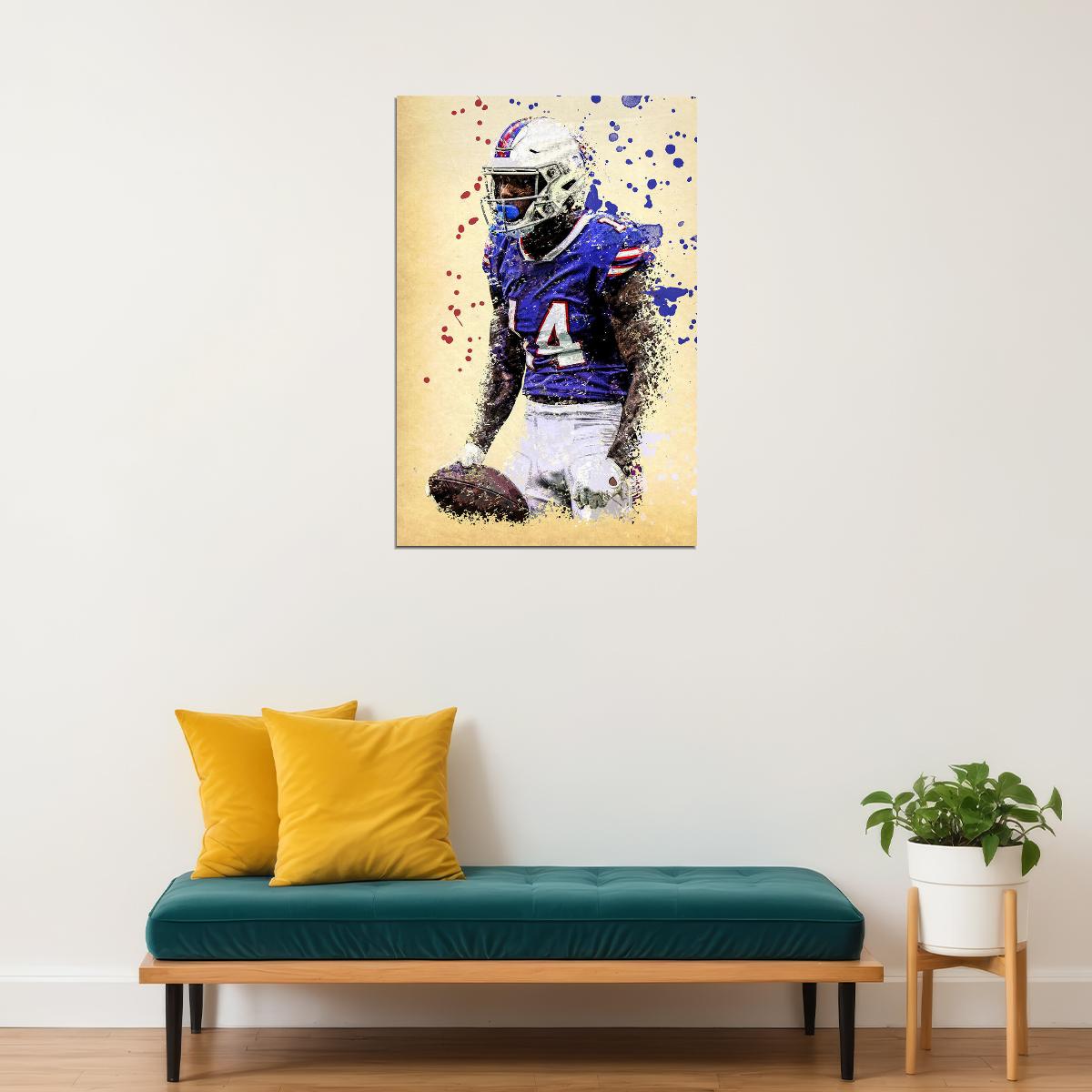 Buffalo Bills American Football Player Stefon Diggs Poster Wall Art Print Home Wall Decor - xonomax