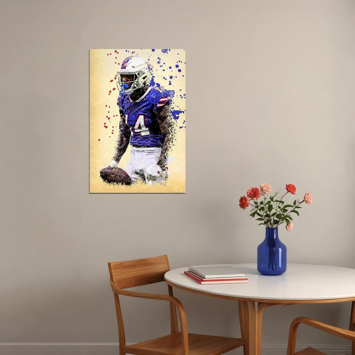 Buffalo Bills American Football Player Stefon Diggs Poster Wall Art Print Home Wall Decor - xonomax