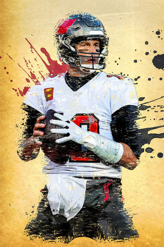 Tampa Bay Buccaneers Tom Brady American Football Player Poster Wall Art Print Home Wall Decor - xonomax