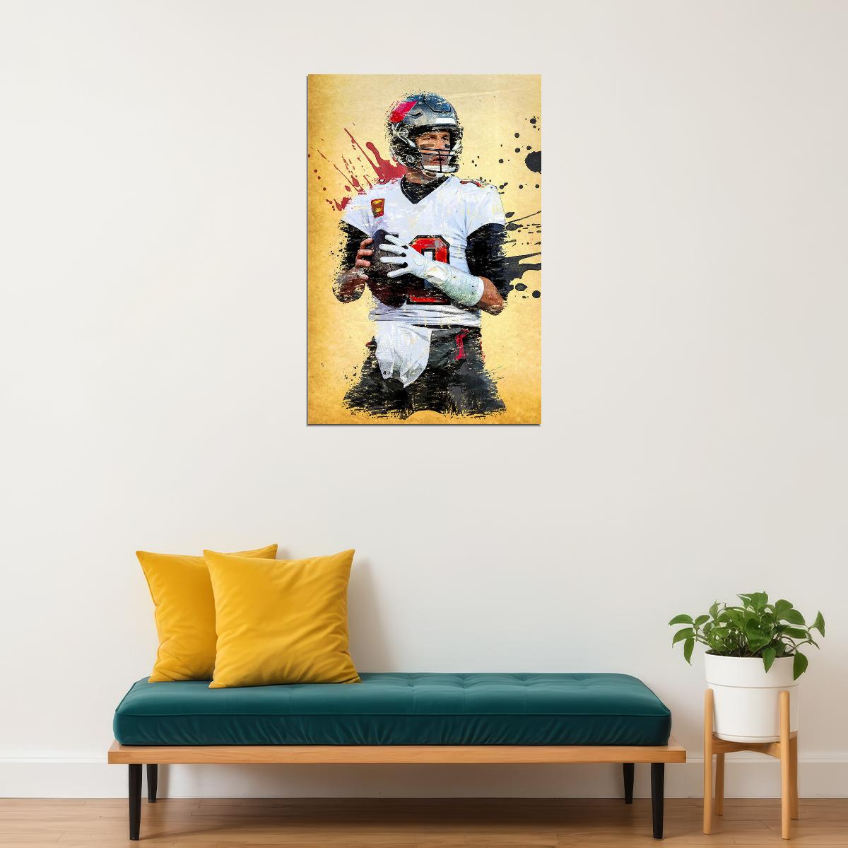 Tampa Bay Buccaneers Tom Brady American Football Player Poster Wall Art Print Home Wall Decor - xonomax