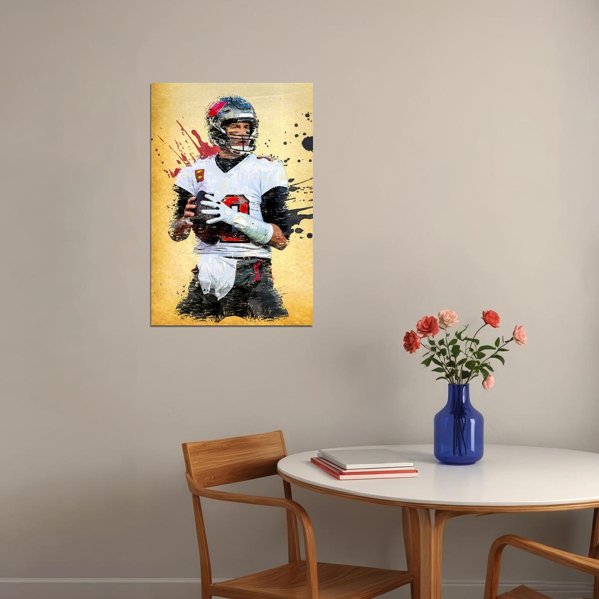 Tampa Bay Buccaneers Tom Brady American Football Player Poster Wall Art Print Home Wall Decor - xonomax