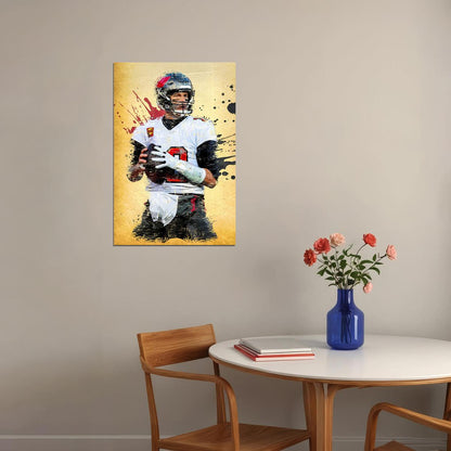 Tampa Bay Buccaneers Tom Brady American Football Player Poster Wall Art Print Home Wall Decor - xonomax