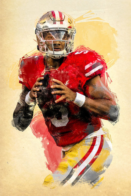 San Francisco 49ers Trey Lance American Football Player Poster Wall Art Print Home Wall Decor