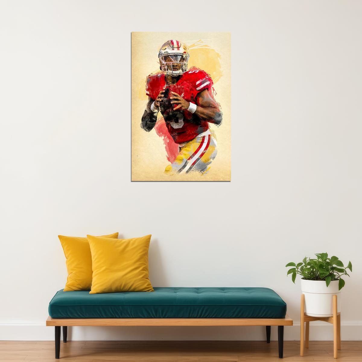 San Francisco 49ers Trey Lance American Football Player Poster Wall Art Print Home Wall Decor