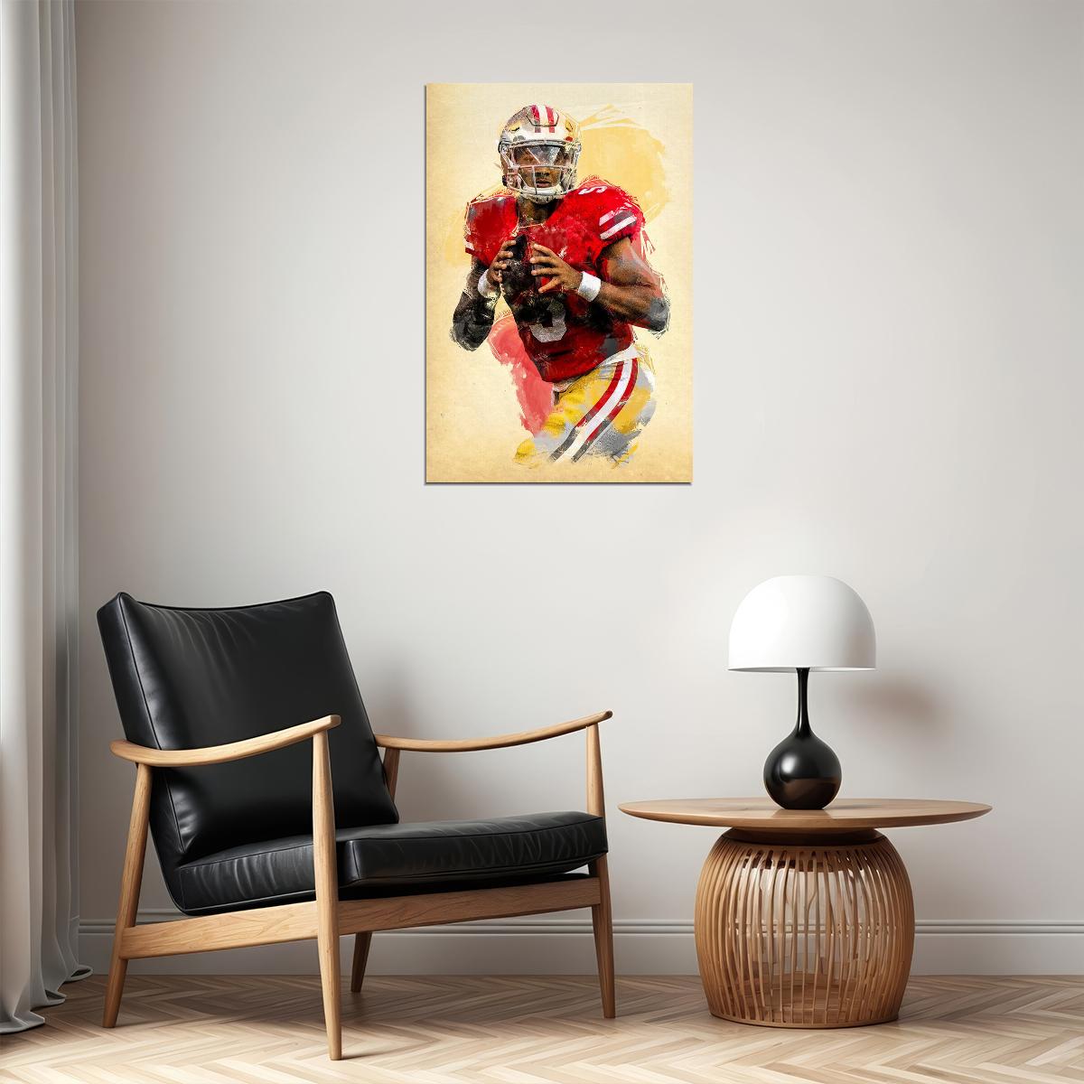 San Francisco 49ers Trey Lance American Football Player Poster Wall Art Print Home Wall Decor