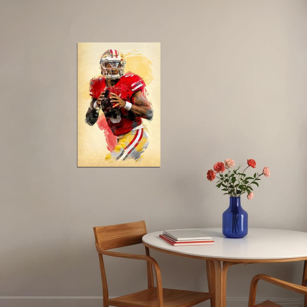 San Francisco 49ers Trey Lance American Football Player Poster Wall Art Print Home Wall Decor