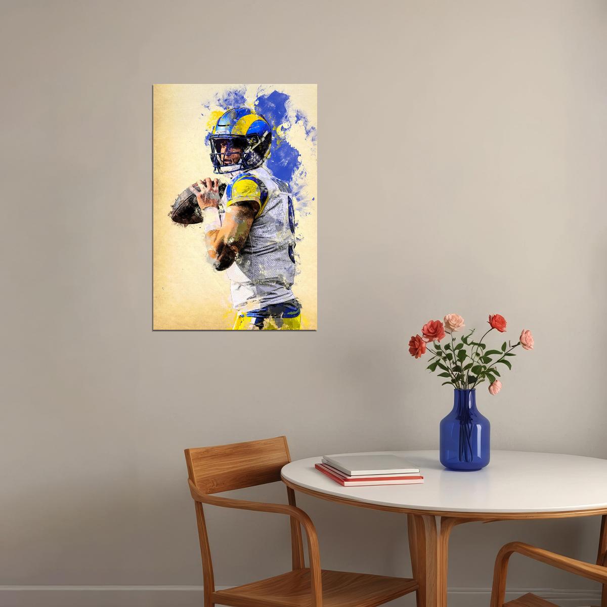 Los Angeles Rams Matthew Stafford American Football Player Poster Wall Art Print Home Wall Decor - xonomax