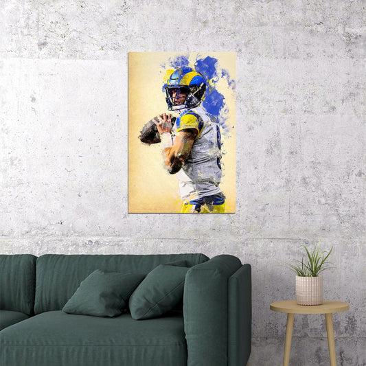 Los Angeles Rams Matthew Stafford American Football Player Poster Wall Art Print Home Wall Decor - xonomax