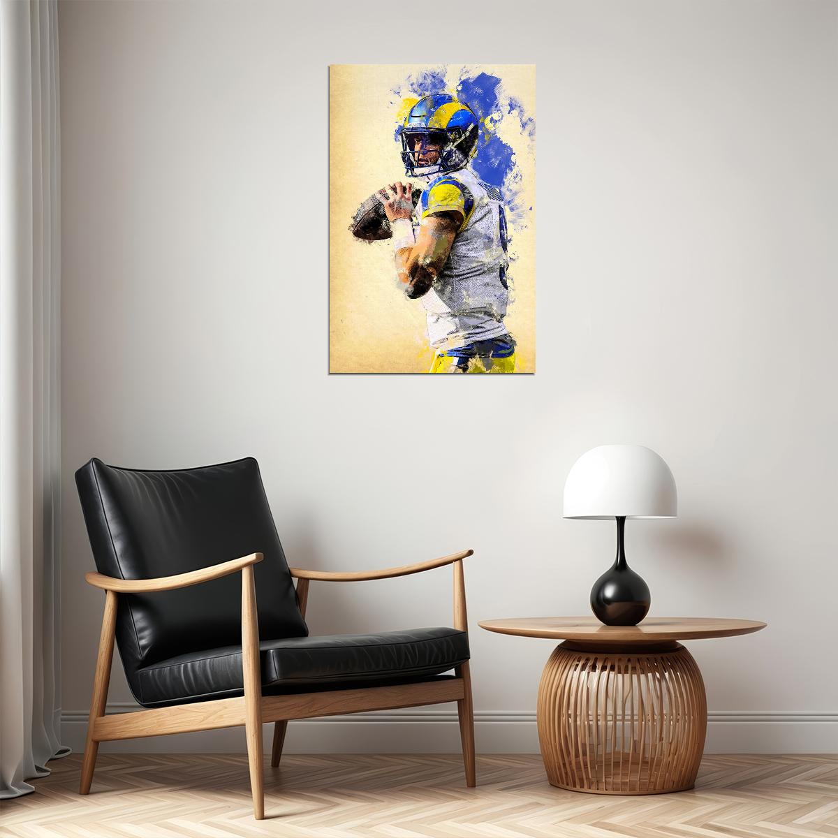 Los Angeles Rams Matthew Stafford American Football Player Poster Wall Art Print Home Wall Decor - xonomax