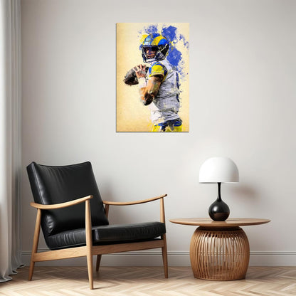 Los Angeles Rams Matthew Stafford American Football Player Poster Wall Art Print Home Wall Decor - xonomax