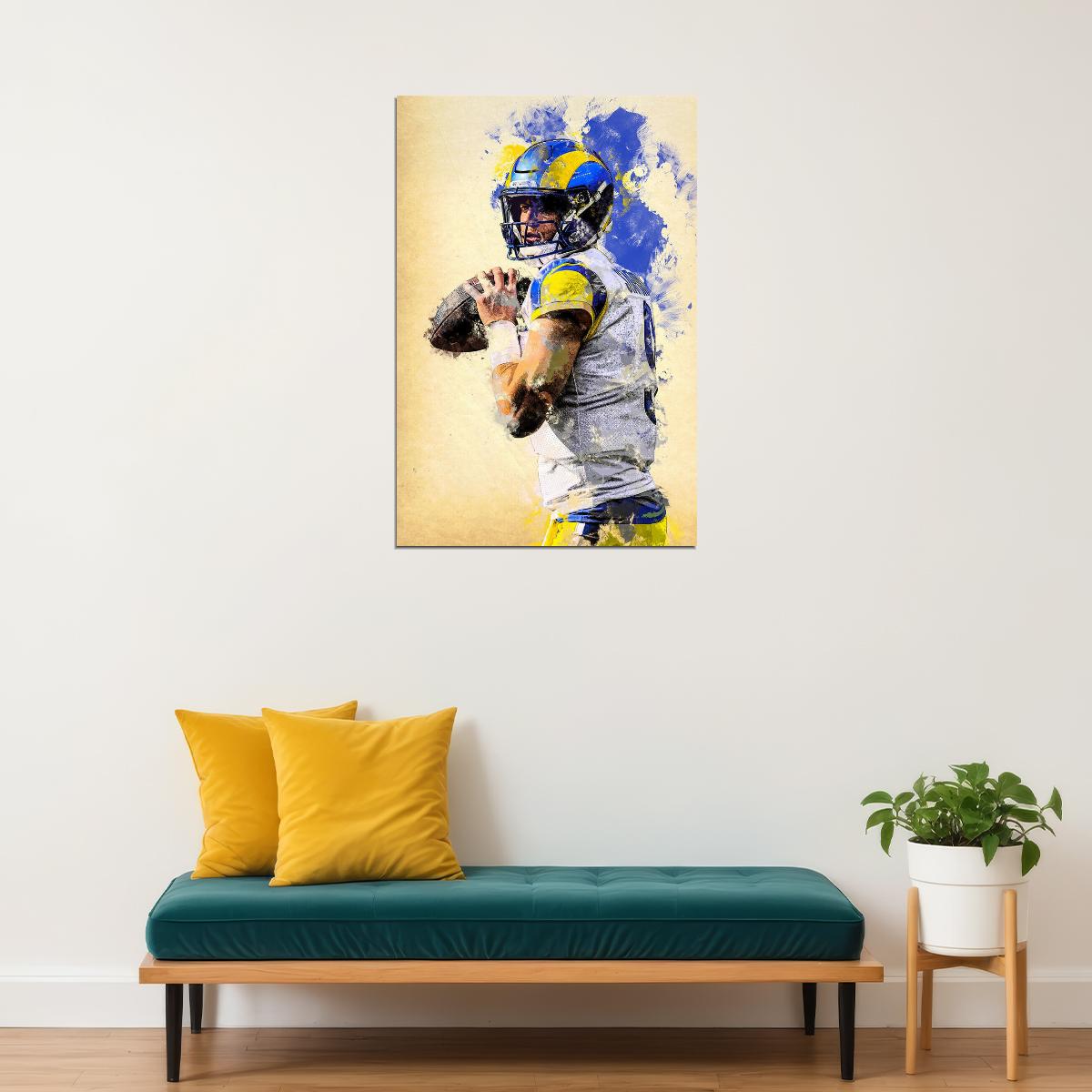 Los Angeles Rams Matthew Stafford American Football Player Poster Wall Art Print Home Wall Decor - xonomax