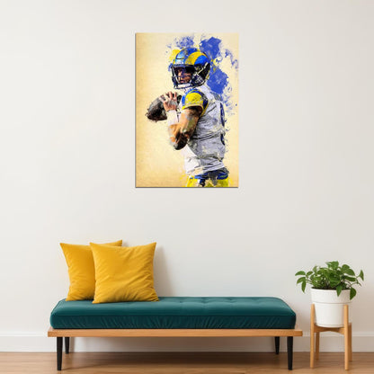 Los Angeles Rams Matthew Stafford American Football Player Poster Wall Art Print Home Wall Decor - xonomax