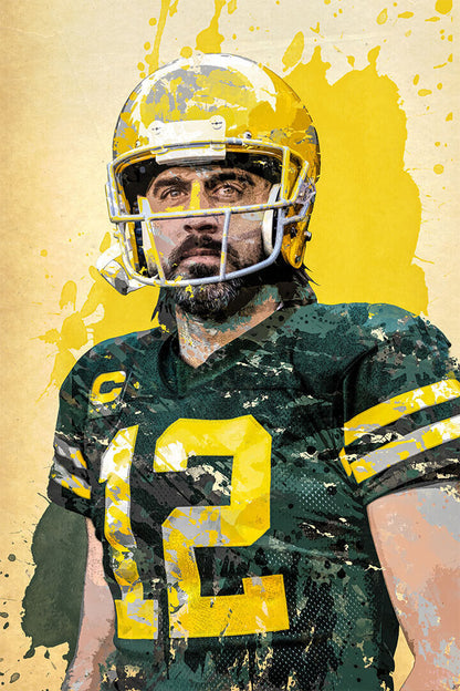 Green Bay Packers Aaron Rodgers American Football Player Poster Wall Art Print Home Wall Decor - xonomax