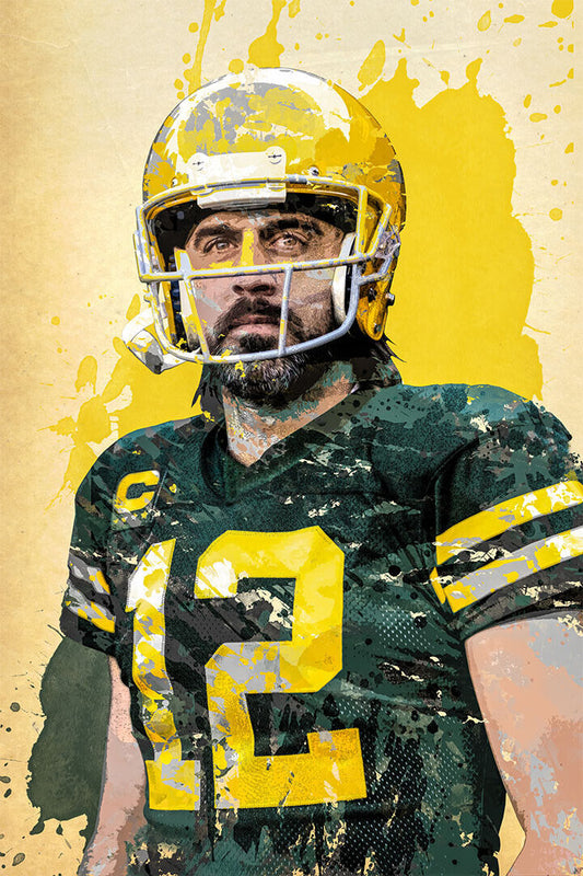 Green Bay Packers Aaron Rodgers American Football Player Poster Wall Art Print Home Wall Decor - xonomax