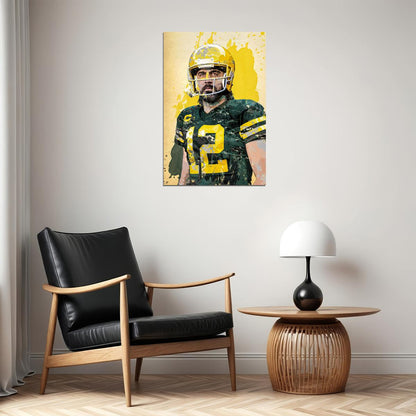 Green Bay Packers Aaron Rodgers American Football Player Poster Wall Art Print Home Wall Decor - xonomax