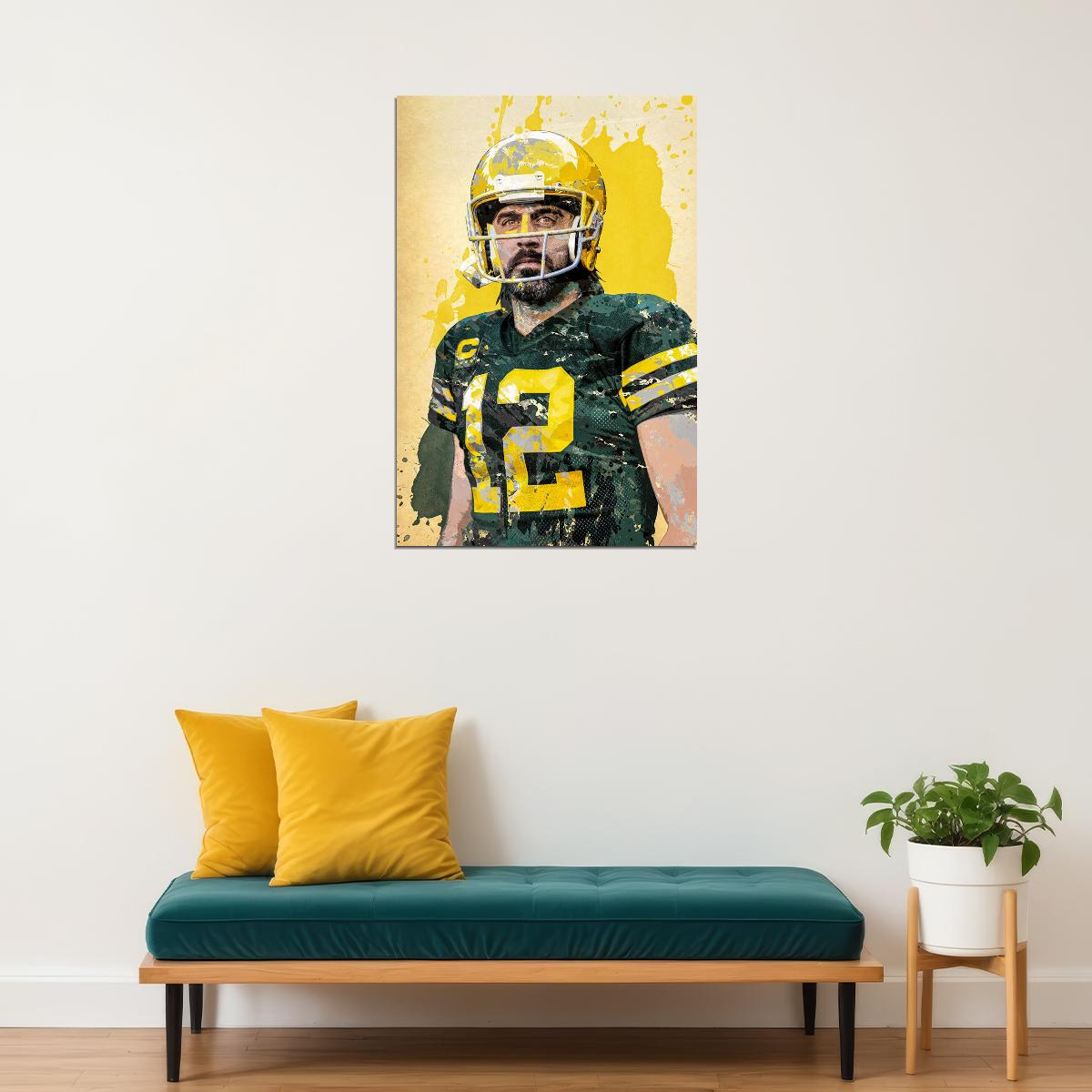 Green Bay Packers Aaron Rodgers American Football Player Poster Wall Art Print Home Wall Decor - xonomax