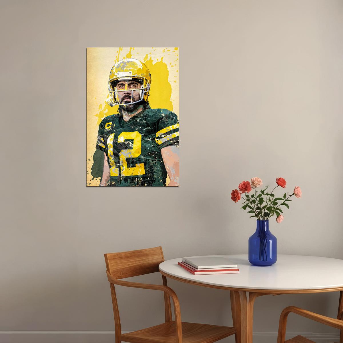 Green Bay Packers Aaron Rodgers American Football Player Poster Wall Art Print Home Wall Decor - xonomax