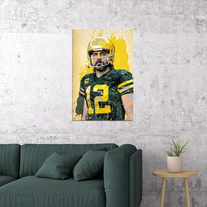 Green Bay Packers Aaron Rodgers American Football Player Poster Wall Art Print Home Wall Decor - xonomax