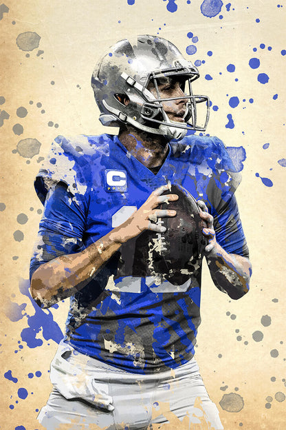 Detroit Lions Jared Goff American Football Player Sport Poster Wall Art Print Home Wall Decor