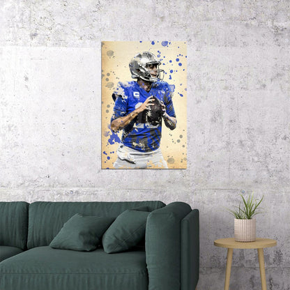 Detroit Lions Jared Goff American Football Player Sport Poster Wall Art Print Home Wall Decor