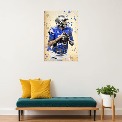 Detroit Lions Jared Goff American Football Player Sport Poster Wall Art Print Home Wall Decor