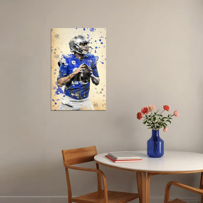 Detroit Lions Jared Goff American Football Player Sport Poster Wall Art Print Home Wall Decor