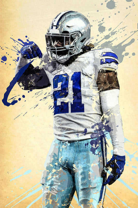 Dallas Cowboys Ezekiel Elliott American Football Poster Wall Art Print Home Wall Decor - xonomax