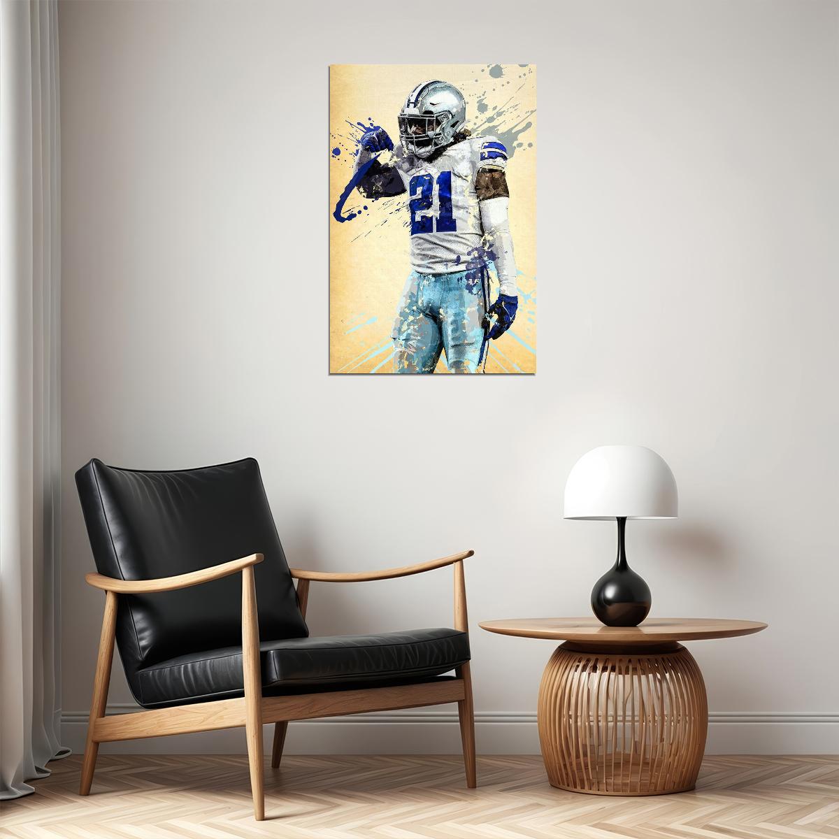 Dallas Cowboys Ezekiel Elliott American Football Poster Wall Art Print Home Wall Decor - xonomax