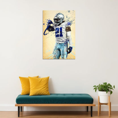 Dallas Cowboys Ezekiel Elliott American Football Poster Wall Art Print Home Wall Decor - xonomax