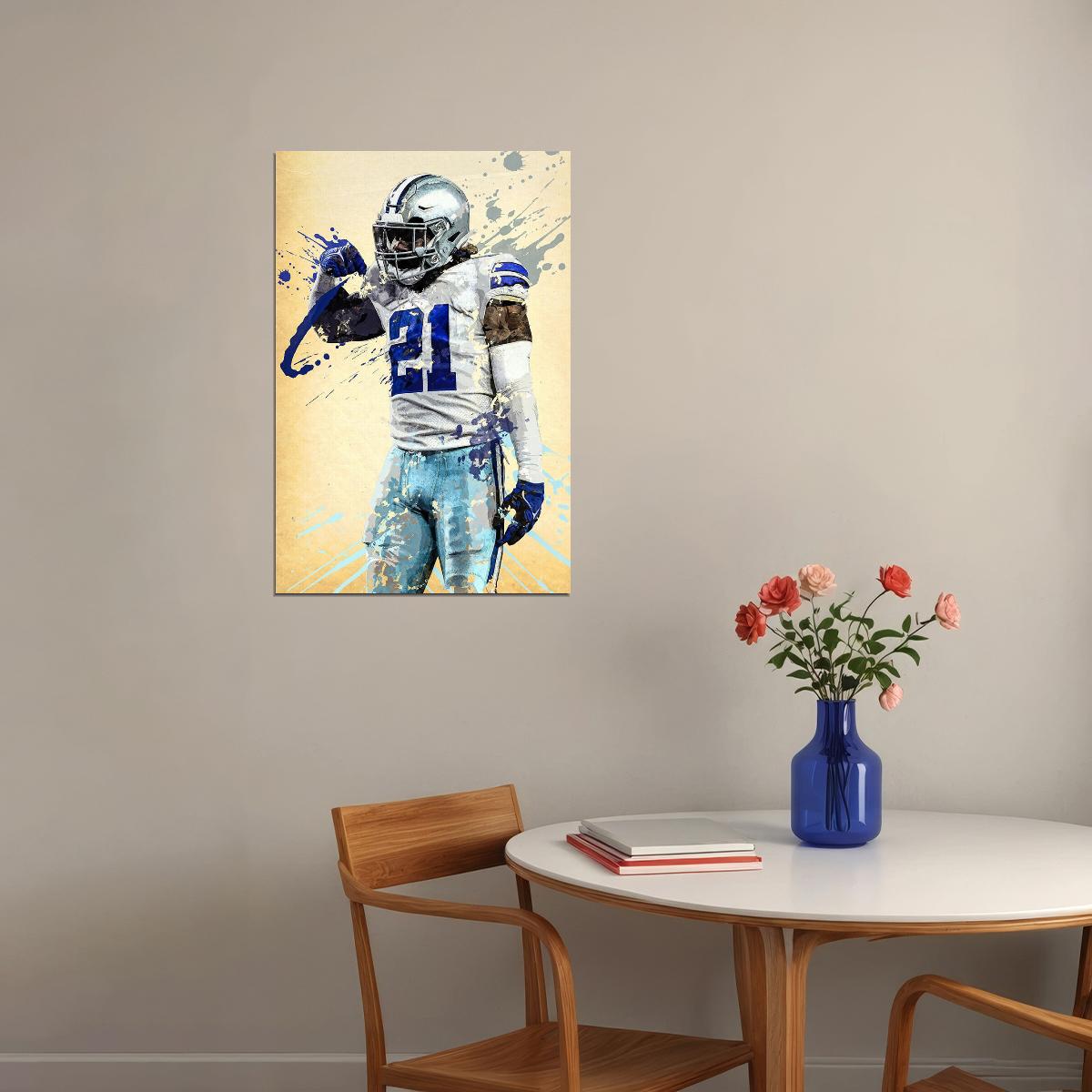 Dallas Cowboys Ezekiel Elliott American Football Poster Wall Art Print Home Wall Decor - xonomax