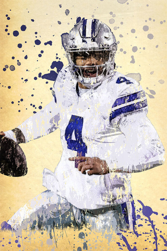 Dallas Cowboys Dak Prescott American Football Player Poster Wall Art Print Home Wall Decor - xonomax