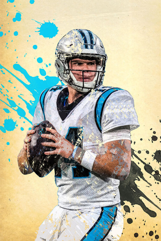 Carolina Panthers Sam Darnold 14 American Football Player Poster Wall Art Print Home Wall Decor - xonomax