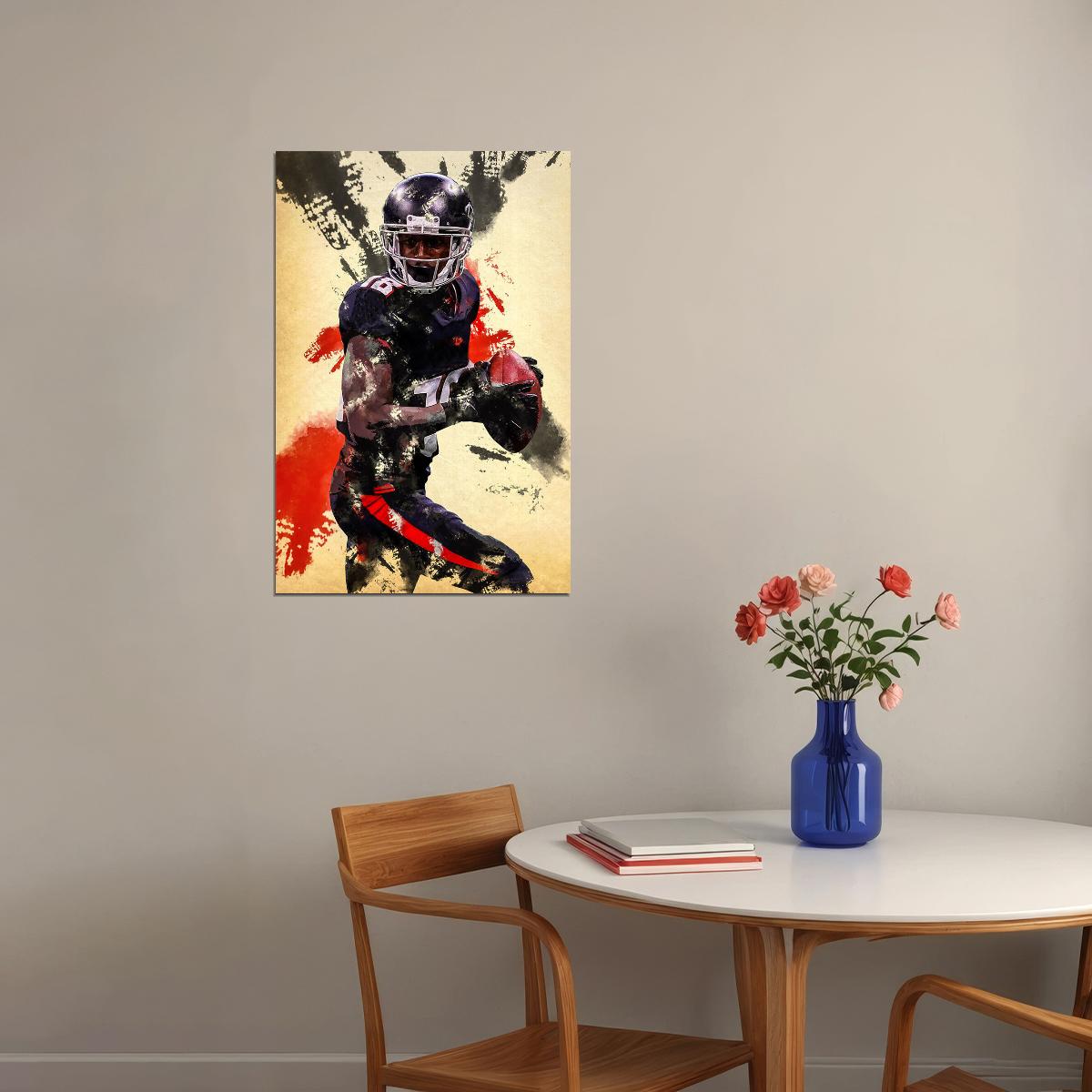 Atlanta Falcons Calvin Ridley 18 American Football Player Poster Wall Art Print Home Wall Decor - xonomax
