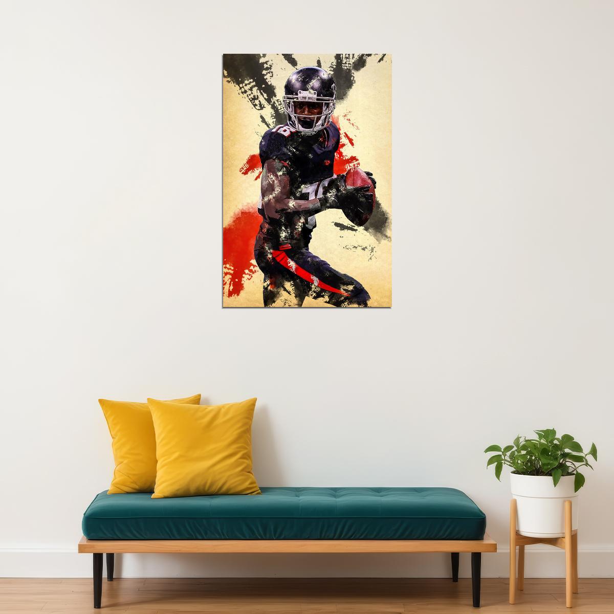 Atlanta Falcons Calvin Ridley 18 American Football Player Poster Wall Art Print Home Wall Decor - xonomax