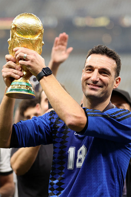Scaloni Argentina Manager Soccer Trophy 2022 Football Champions Poster Wall Art Print Home Wall Decor
